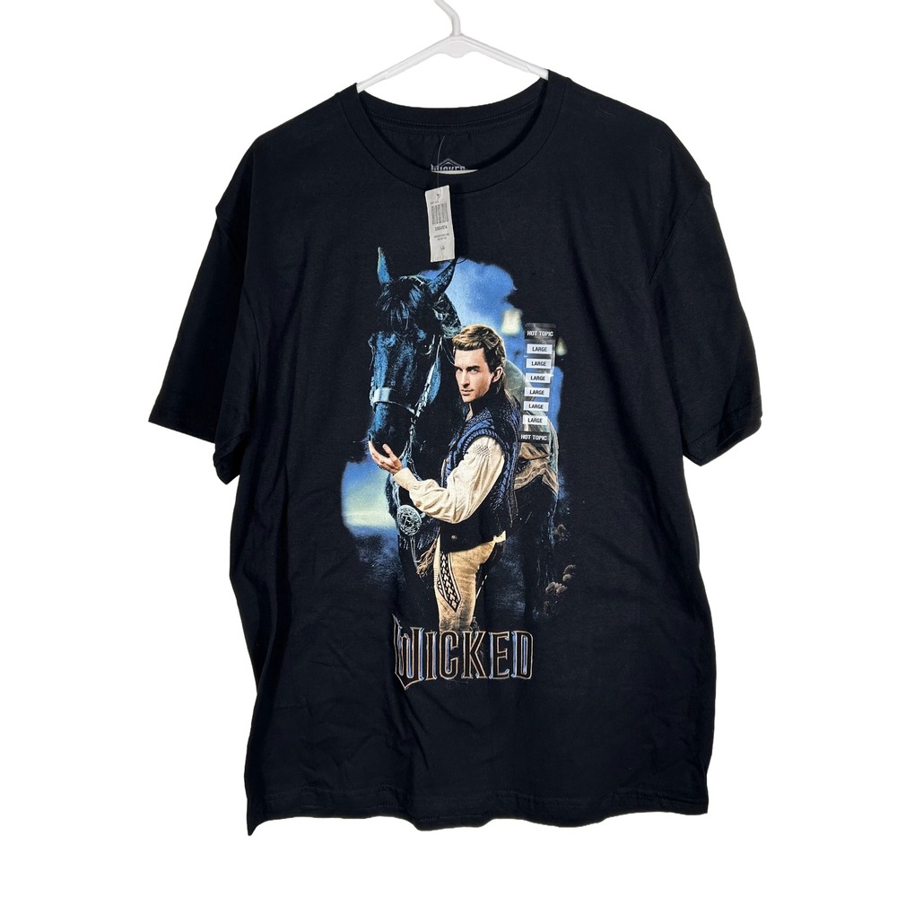 NWT Hot Topic Wicked Movie Fiyero Horse Graphic T-Shirt Black Mens Large